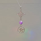 Colgante Nudo de Bruja & Tetragramaton con Bola Amatista S925