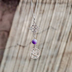 Colgante Nudo de Bruja & Tetragramaton con Bola Amatista S925