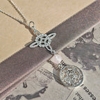 Colgante Nudo de Bruja & Tetragramaton con Bola Cuarzo Rosa - S925