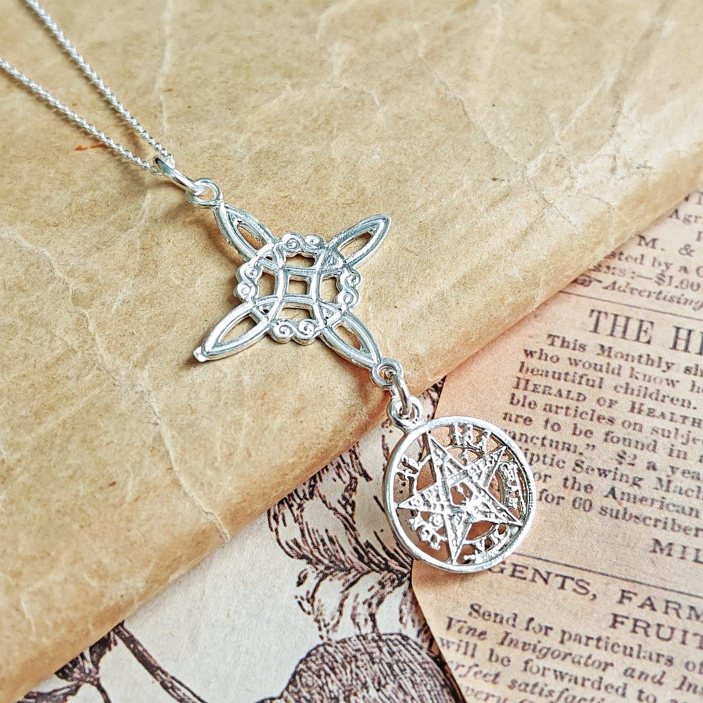 Colgante Nudo de Bruja & Tetragramaton S925 'Brillante'