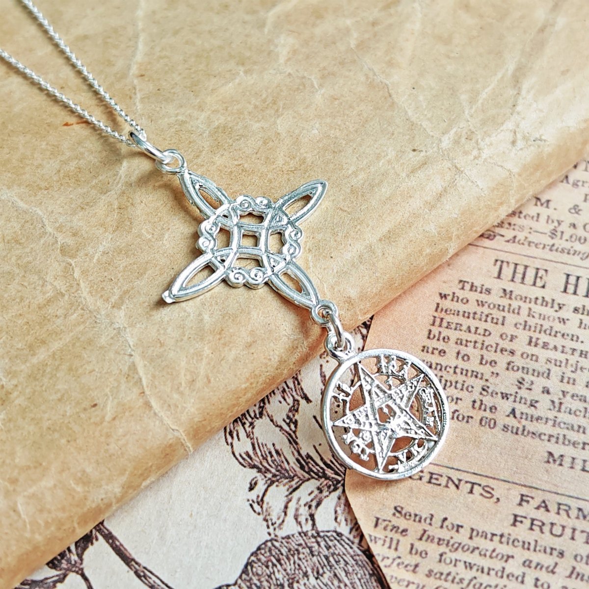 Colgante Nudo de Bruja & Tetragramaton S925 'Brillante'