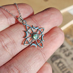 Colgante Nudo de Bruja Wicca con Abulón - Plata de Ley 925
