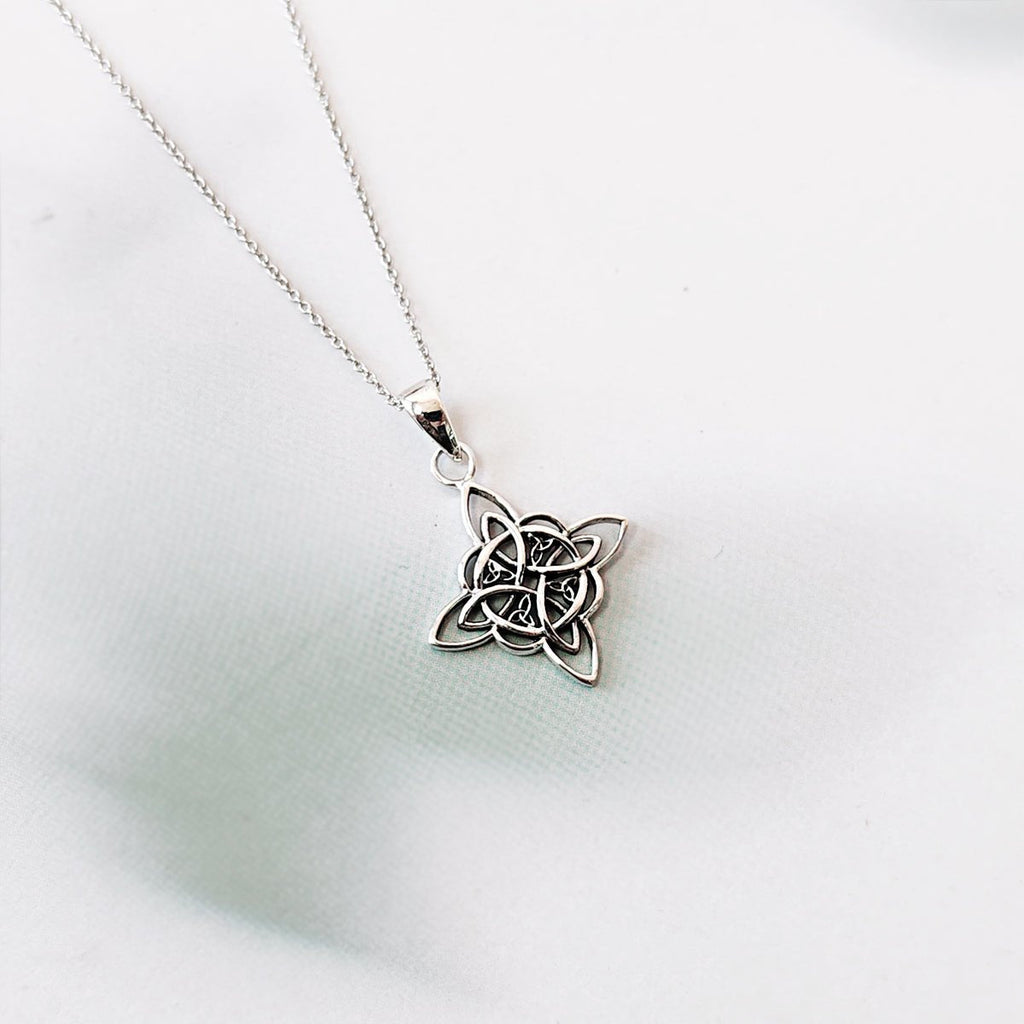 Witch Knot and Triquetra Pendant in 925 Sterling Silver