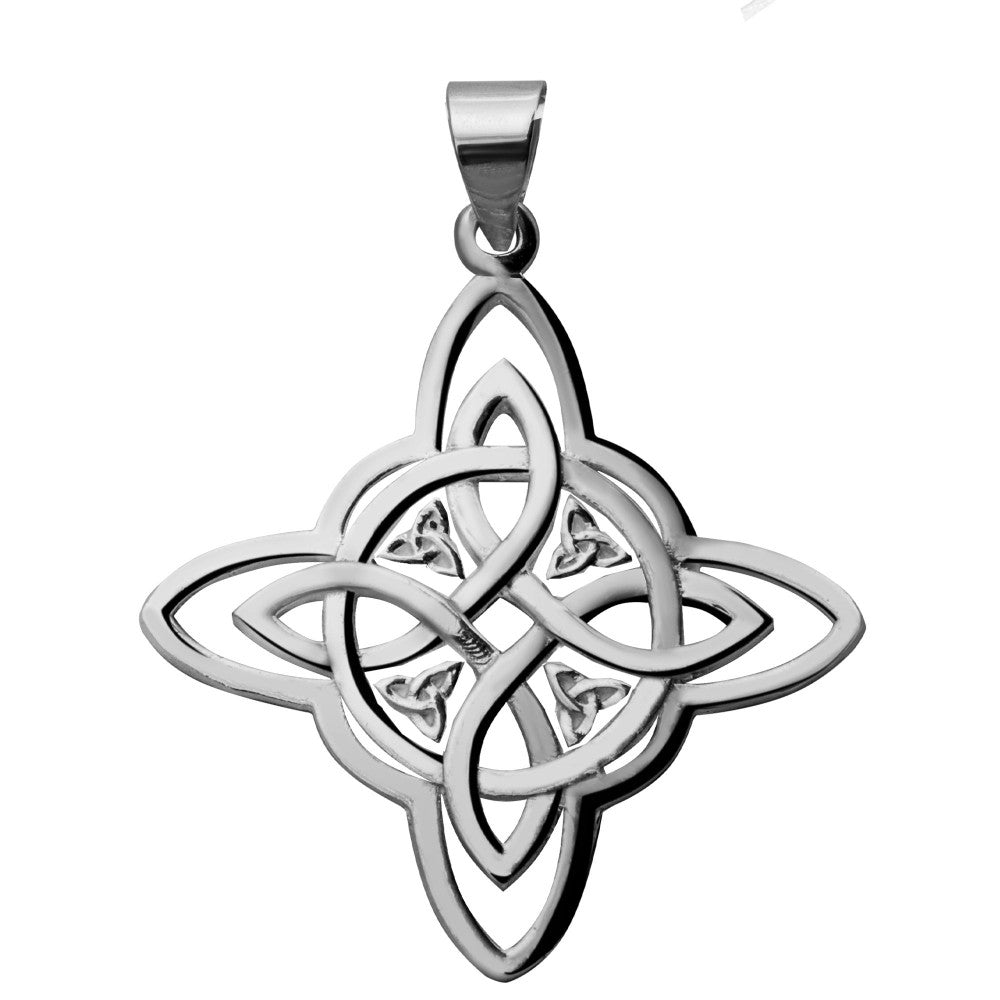 Witch Knot and Triquetra Pendant in 925 Sterling Silver