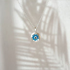 Colgante Ojo Turco Azul en Plata de Ley 925