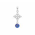 Colgante Doble Protector Nudo de Bruja y Ojo Turco - Plata de Ley 925