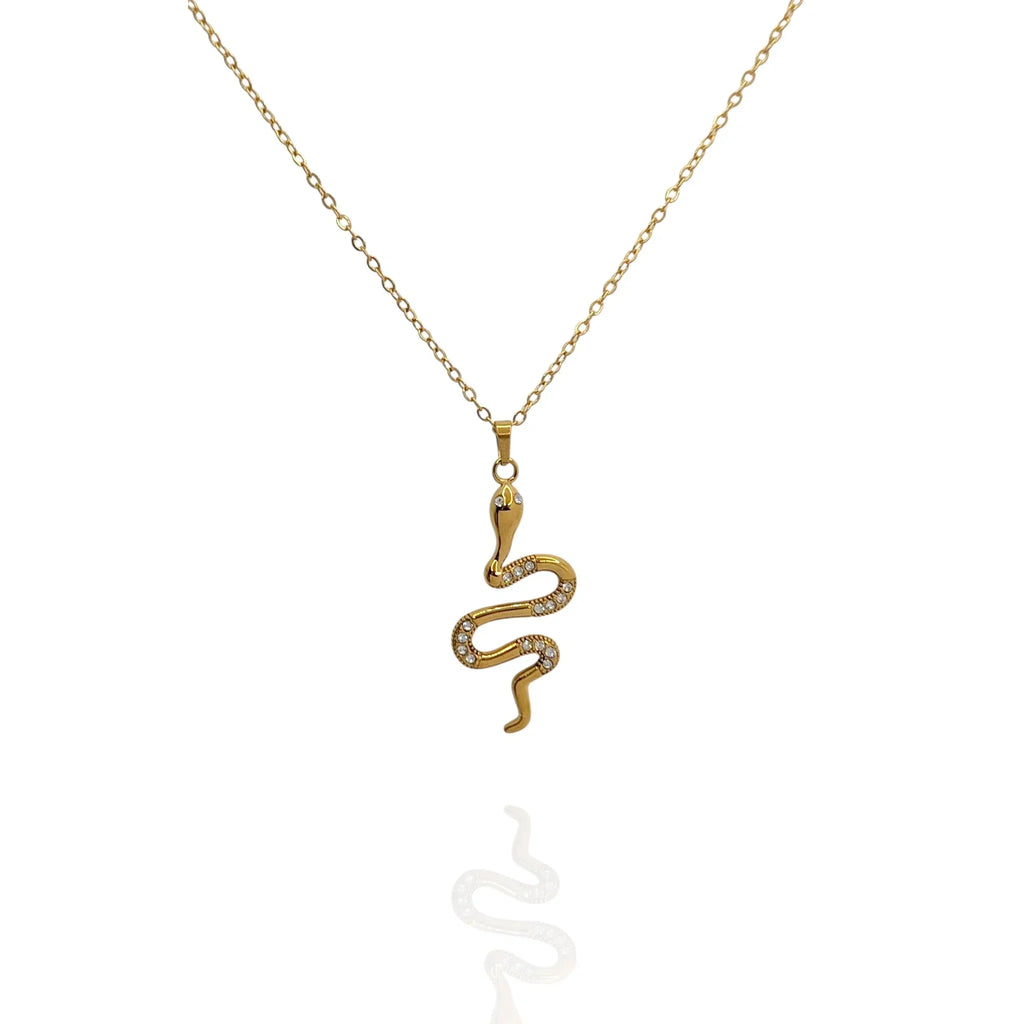 Pendentif serpent avec zircons