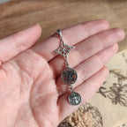 Triple Protection S925 Pendant: Witch's Knot, Tetragrammaton and Saint Benedict