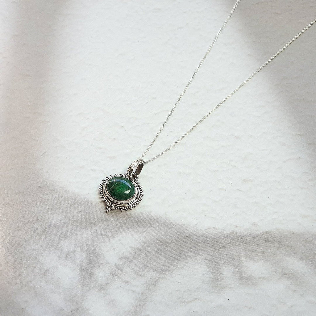 Colgante Amisha Malaquita y Plata de Ley 925