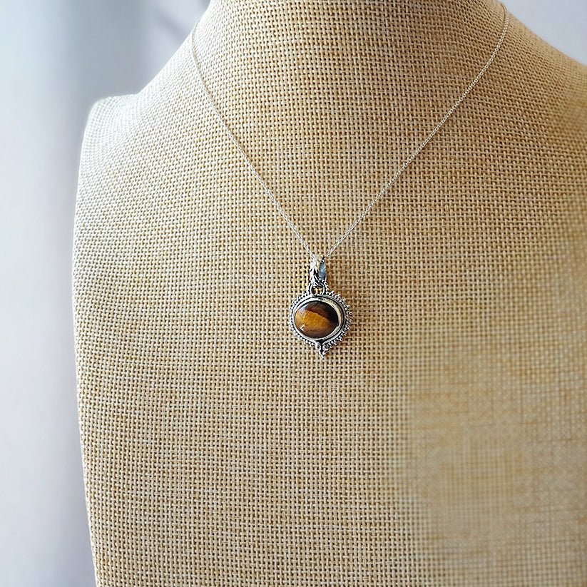 Amisha Tiger Eye and 925 Sterling Silver Pendant