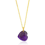 Collar Corazón de Amatista - Plata S925 & Baño de oro 18K