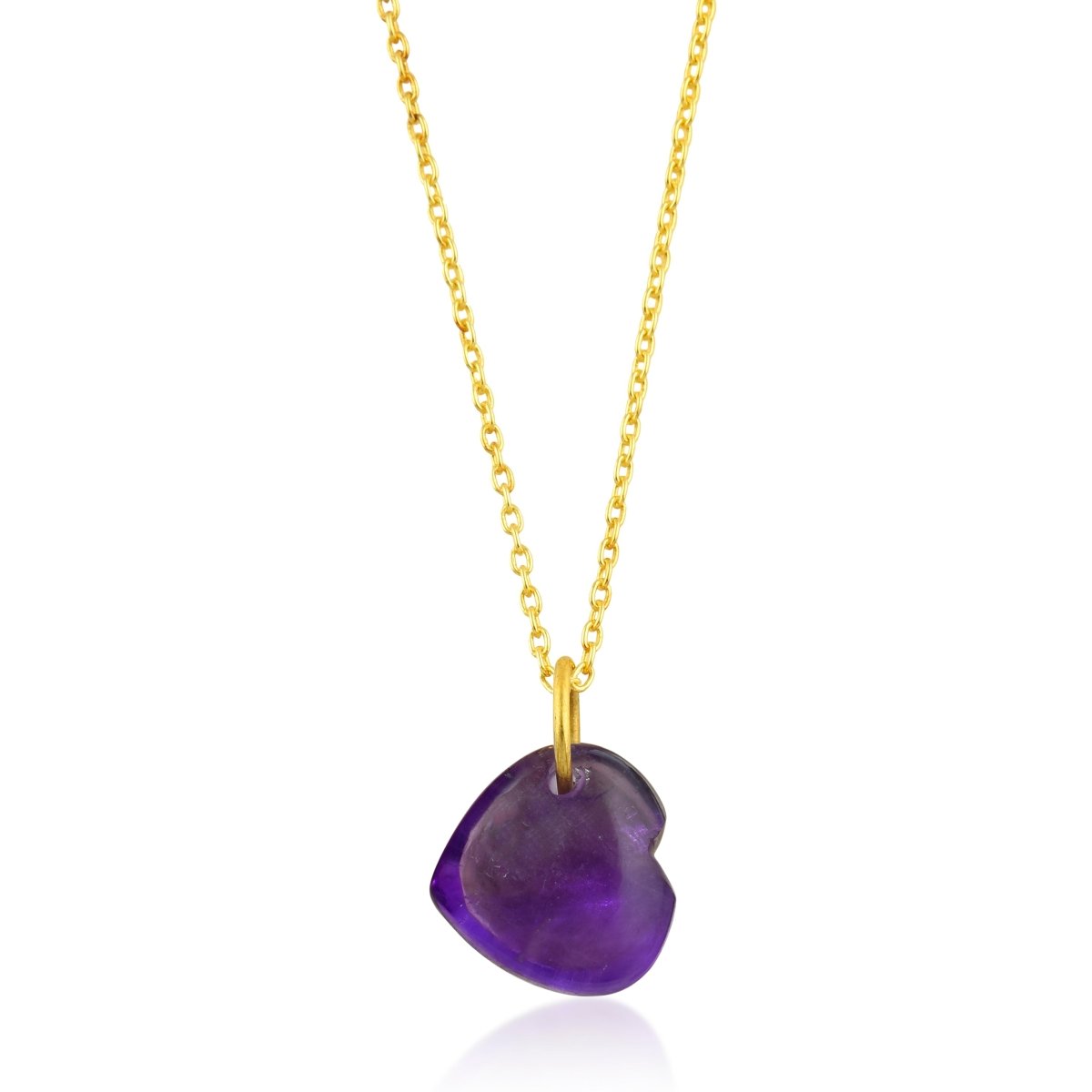 Collar Corazón de Amatista - Plata S925 & Baño de oro 18K