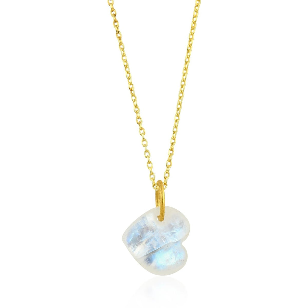 Collar Corazón de Piedra de Luna - Plata S925 & Baño de oro 18K