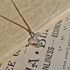 Collar Crux Labradorita -  Plata de Ley 925 & Baño de Oro 18K