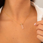 Collar Lancea Cuarzo Blanco - Baño de Oro 18K