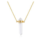 Collar Lancea Cuarzo Blanco - Baño de Oro 18K