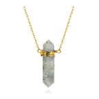 Collar Lancea Labradorita - Baño de Oro 18K