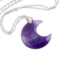 Collar Luna de Amatista - Acero Inox.
