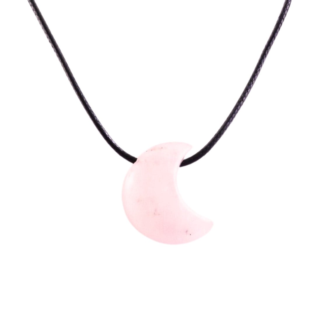Colgante Luna de Cuarzo Rosa