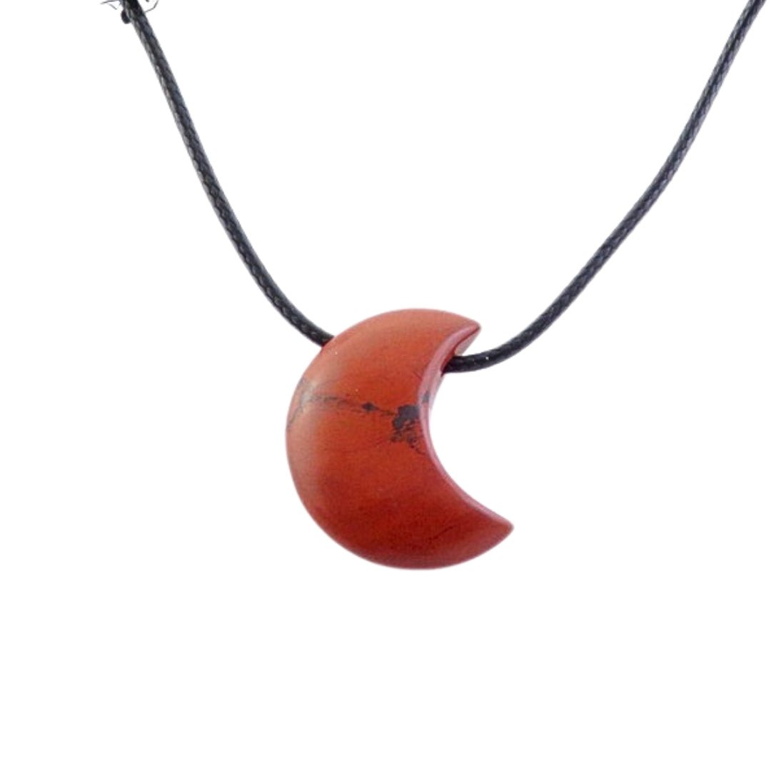 Colgante Luna de Jaspe Rojo