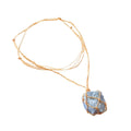 Collar Macramé de Cuarzo Azul en Bruto