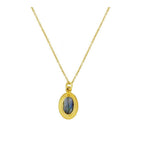Collar Ovale Labradorita - Baño de Oro 18K