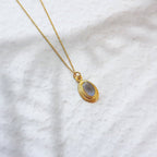 Collar Ovale Piedra de Luna - Baño de Oro 18K