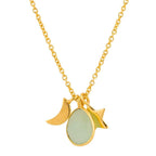 Collar Somnia Calcedonia - Baño de Oro 18K