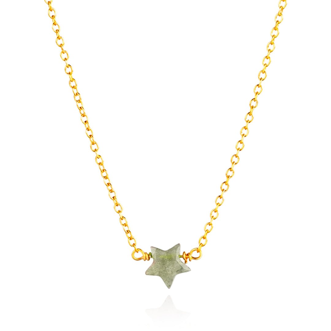 Collar Stella Labradorita - Baño de Oro 18K