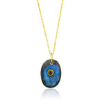 Collar 'Tanith' Labradorita - Plata S925 & Baño de oro 18K
