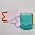 Colored Waved Ear Glass