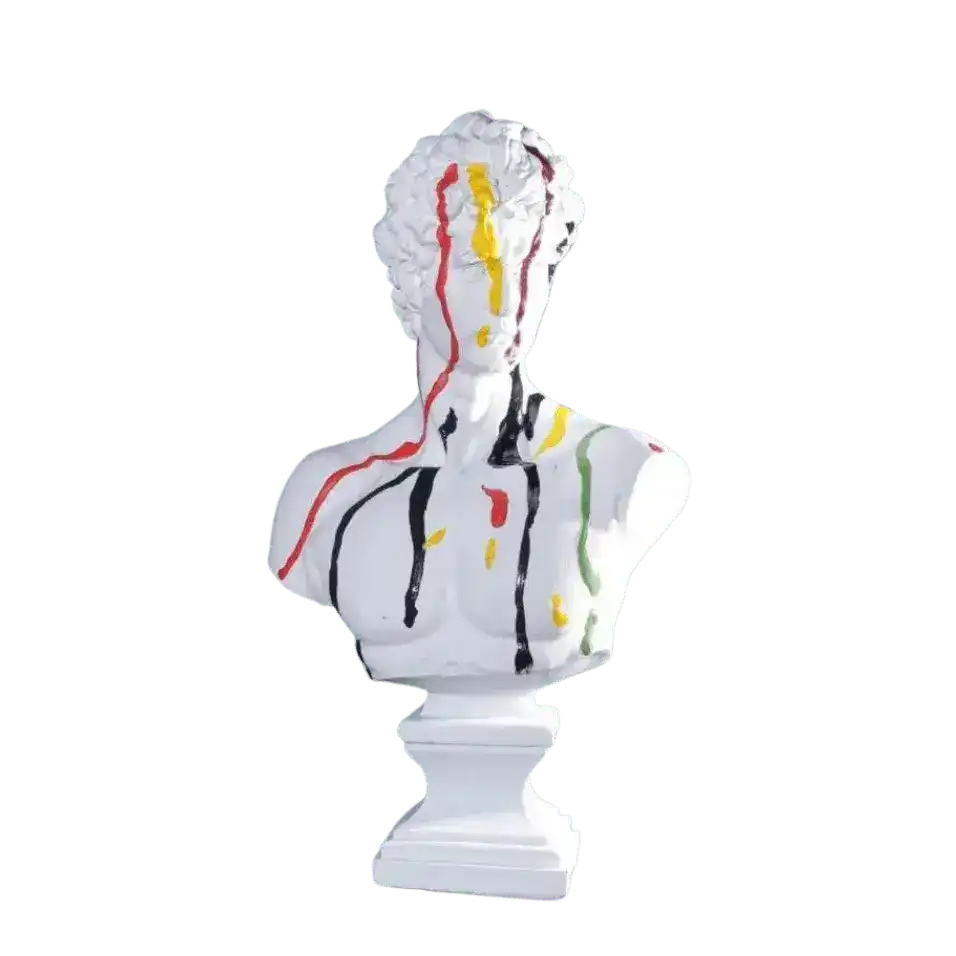 Colorful Dripping Michelangelo David Bust Sculpture