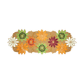 Colorful Flowers in Golden Beaded Table Runner