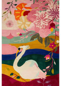 Colorful Swan Lake Hand Tufted Rug