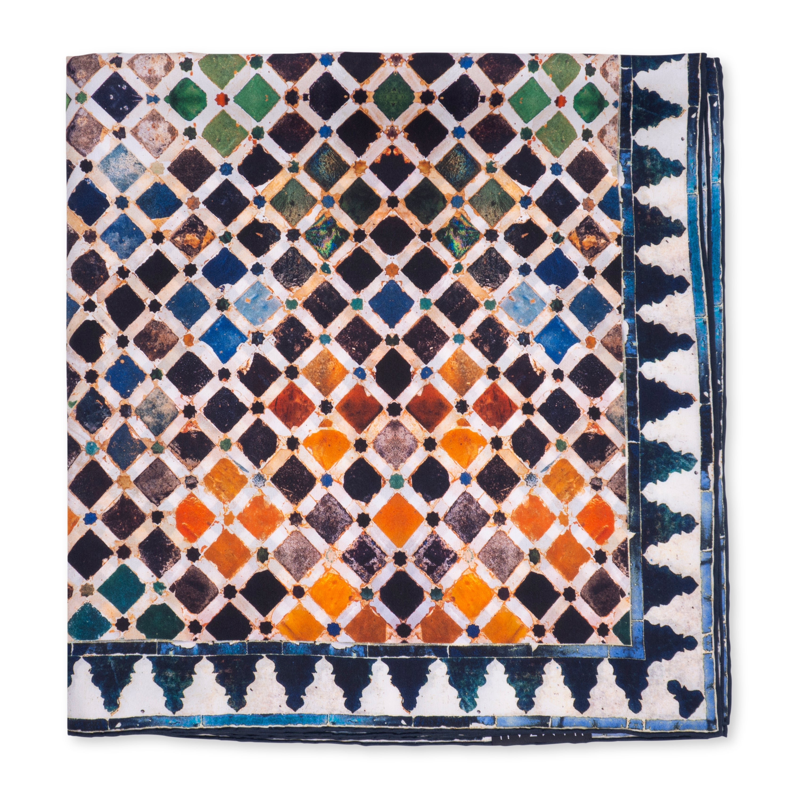 Multicolor Silk Square Scarf Comares