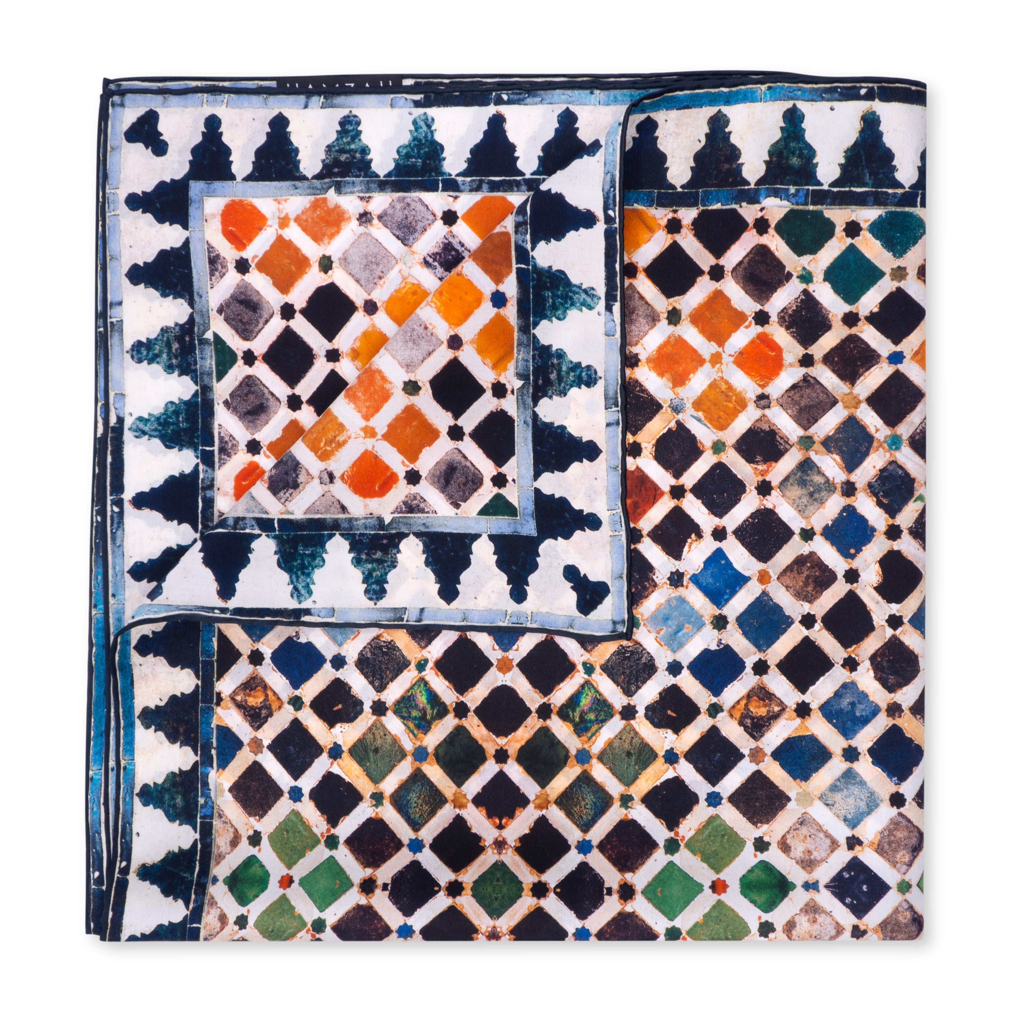 Multicolor Silk Square Scarf Comares