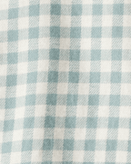 Conjunto 2 piezas camisa de cuadros y peto denim