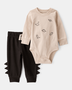 Conjunto 2 piezas con dinosaurios y pantalón con picos