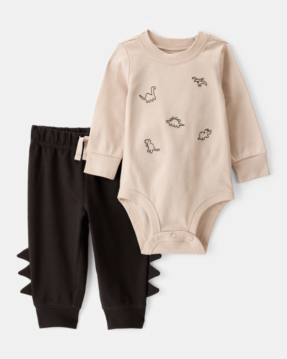 Conjunto 2 piezas con dinosaurios y pantalón con picos