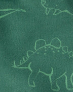 Conjunto 3 piezas cárdigan verde de dinosaurio, body y pantalón