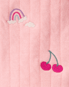 Conjunto 3 piezas con chaleco bordado de frutas