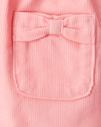 Conjunto 3 piezas con vestido jumper coral y lazos