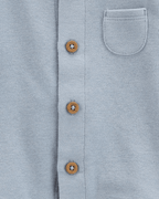 Conjunto 3 piezas de algodón, pantalón, cárdigan y body, azules