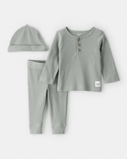 Conjunto 3 piezas de pantalón, camiseta y gorro térmico