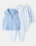 Conjunto 3 piezas para bebé con diseño azul