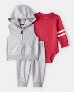Conjunto 3 piezas para bebé con diseño gris