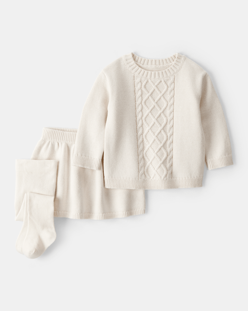 Conjunto 3 piezas para bebé con diseño liso