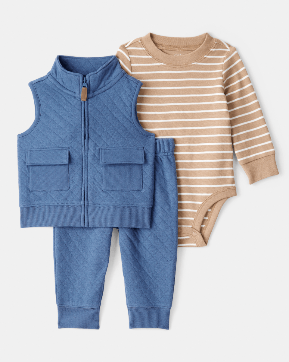 Conjunto 3 piezas para bebé con diseño marino