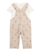 Conjunto de dos piezas con camiseta con ancla y peto