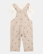 Conjunto de dos piezas con camiseta con ancla y peto